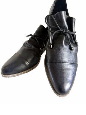 Django & Juliette  Black Leather kotty Lace-Up Dress Shoes 8.5